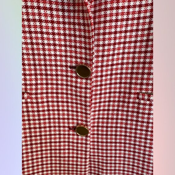 Mos Mosh Checkered Red Long Blazer – Size 42 - Picture 5 of 10